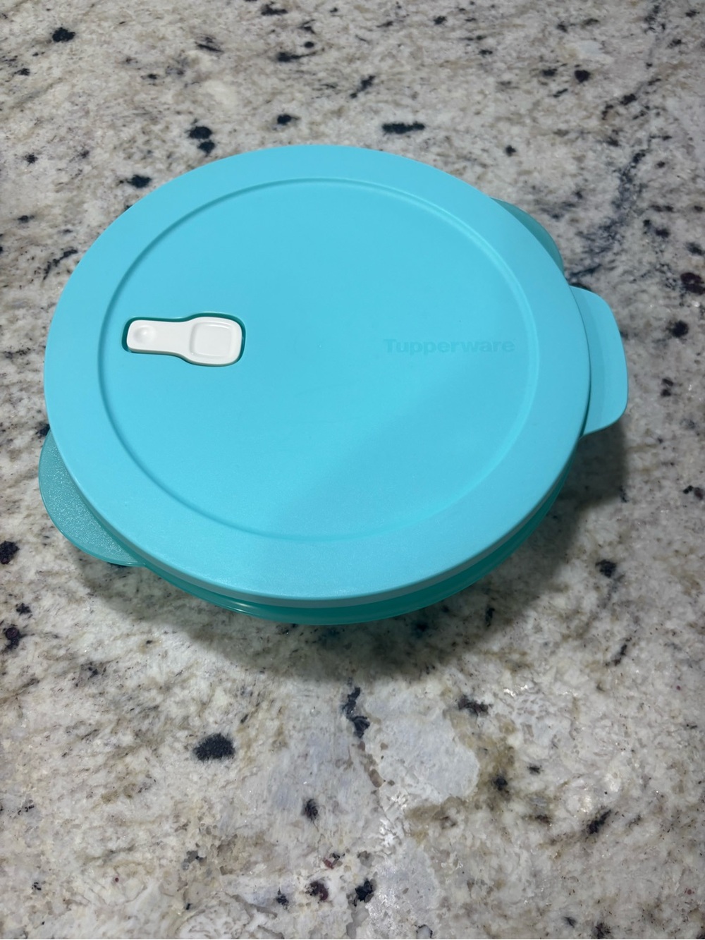 Tupperware Aqua Blue Round Airtight Food Container
